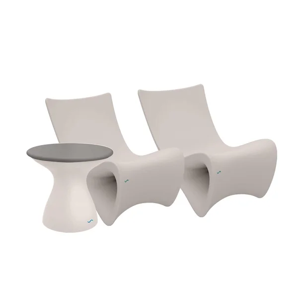 Autograph 3 Pc Polyresin Seating Set in Cloud/Gray by Ledge Lounger