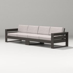 Latitude 4 Person Sofa in Vintage Coffee/Dune Burlap By PW Designer Series
