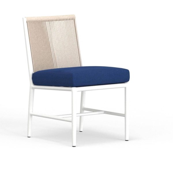Sabbia Aluminum Armless Dining Chair in Echo Midnight w/ No Welt By Sunset West