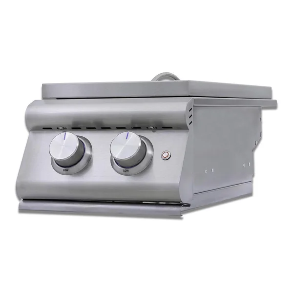 Blaze LTE+ Natural Gas Stainless Steel Double Side Burner w/ Lid - BLZ-SB2-LTE3-NG