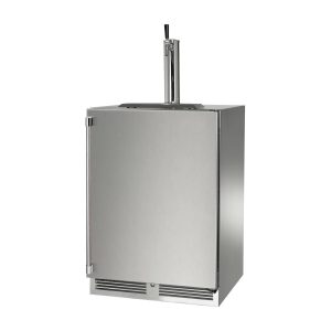 Perlick 24-Inch Signature Series Marine & Coastal Series Stainless Steel Single Tap Outdoor Beverage Dispenser W/ Door Lock - Right Hinge - HP24TM-4-1RL-1