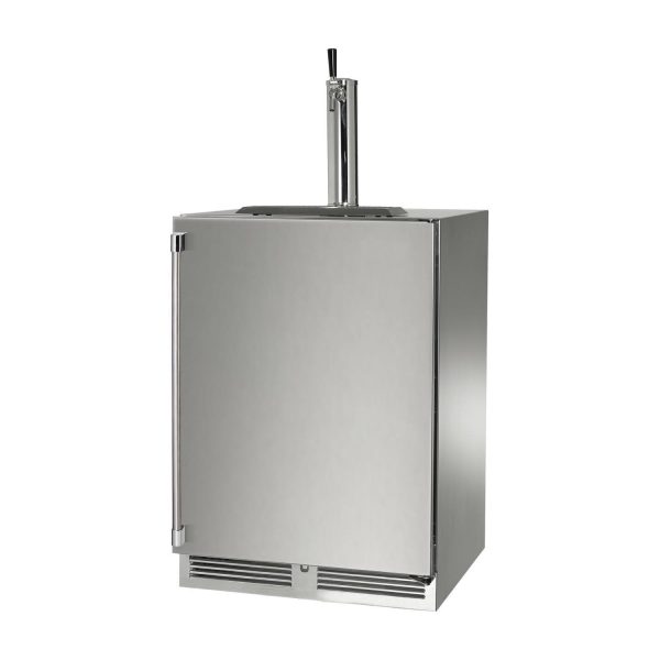 Perlick 24-Inch Signature Series Marine & Coastal Series Stainless Steel Single Tap Outdoor Beverage Dispenser W/ Door Lock - Right Hinge - HP24TM-4-1RL-1