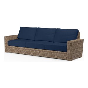 Havana Wicker Sofa in Tobacco/Spectrum Indigo by Sunset West