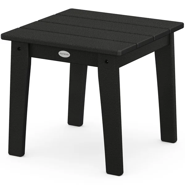Lakeside 18 Inch Square Recycled Plastic End Table in Black by POLYWOOD