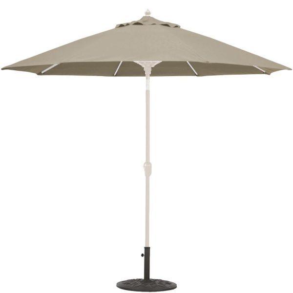Galtech 9 Ft. Bar Height Octagonal Aluminum Patio Market Umbrella W/ Crank Lift And Auto Tilt - White Frame W/ Sunbrella Canvas Camel Canopy