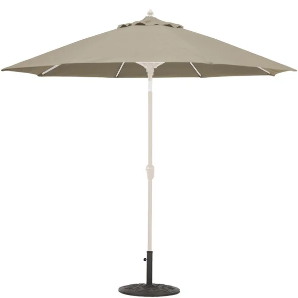Galtech 9 Ft. Octagonal Aluminum Patio Market Umbrella W/ Crank Lift And Auto Tilt - White Frame W/ Sunbrella Canvas Camel Canopy