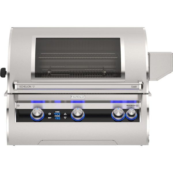 Fire Magic Echelon Diamond E660i 30-Inch Built-In Propane Grill w/ Rotisserie, Left Side Infrared Burner, Magic Window & Digital Thermometer - E660I-9L1P-W
