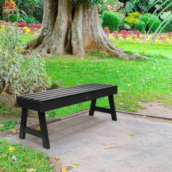 Elm Pointe 4 Ft Recycled Plastic Picnic Bench in Black by Lakeview Outdoor Designs