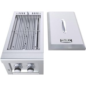 Sunstone Ruby Series 13 Inch Propane Companion Pro Burner W/Cooking Grates & Flavorizer Rack & LED Accent Light - SUN13CPRO-LP