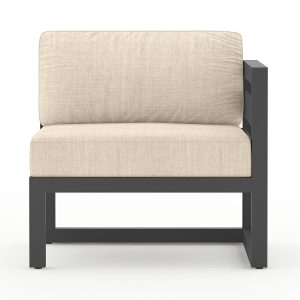 Misty Cove Aluminum Right Arm Section in Slate/Canvas Flax by Lakeview Outdoor Designs