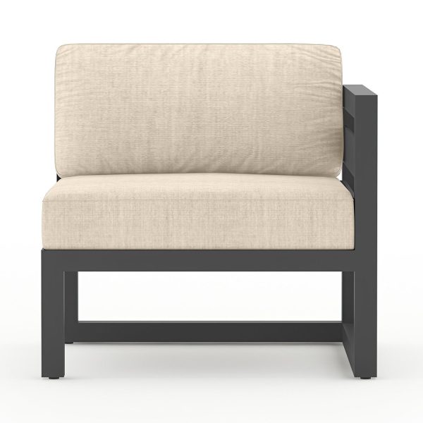 Misty Cove Aluminum Right Arm Section in Slate/Canvas Flax by Lakeview Outdoor Designs