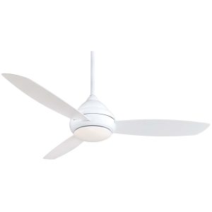 Minka-Aire Concept I Wet 58-Inch 3-Blade Ceiling Fan in White Finish W/ White Blades & White Opal Glass - F477L-WH