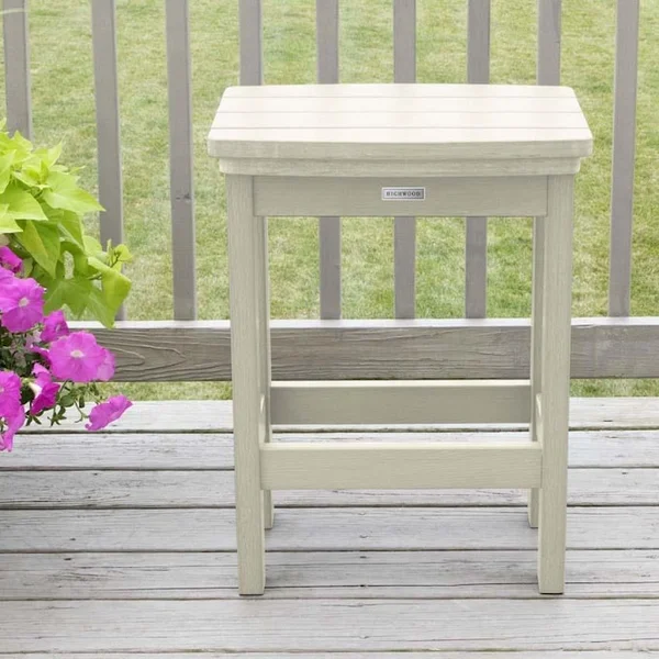 Hart Lane Recycled Plastic Bar Stool Counter Height in Whitewash by Lakeview Outdoor Designs