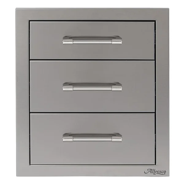 Alfresco 17-Inch Stainless Steel Soft-Close Triple Drawer - AXE-3DR-SC