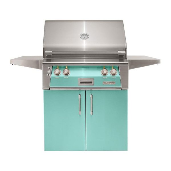 Alfresco ALXE 30-Inch Freestanding Propane Grill With Rotisserie in Light Green - ALXE-30C-LP-S6027