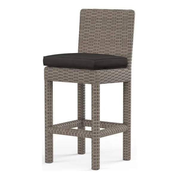 Coronado Wicker Bar Stool in Driftwood/Spectrum Carbon by Sunset West