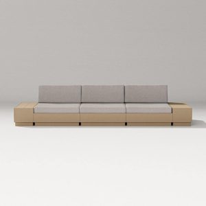 Elevate 5 Pc Recycled Plastic Seating Set in Vintage Sahara/Weathered Tweed By PW Designer Series
