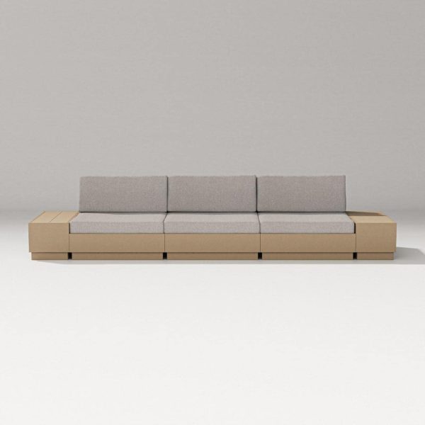 Elevate 5 Pc Recycled Plastic Seating Set in Vintage Sahara/Weathered Tweed By PW Designer Series