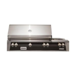 Alfresco ALXE 56-Inch Built-In Natural Gas Deluxe Grill With Rotisserie And Side Burner in Jet Black Matte - ALXE-56-NG-SM9005