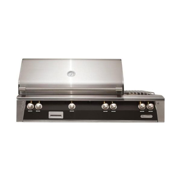 Alfresco ALXE 56-Inch Built-In Natural Gas Deluxe Grill With Rotisserie And Side Burner in Jet Black Matte - ALXE-56-NG-SM9005