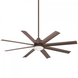 Minka-Aire Slipstream 65-Inch 8-Blade LED Ceiling Fan in Oil Rubbed Bronze Finish W/ Oil Rubbed Bronze Blades & Tinted Opal Glass - F888L-ORB