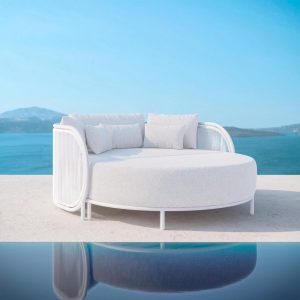Kamari Woven Rope Daybed in Matte White/Cloud by Azzurro Living