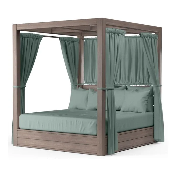 Laguna Aluminum Daybed in Driftwood/Cast Mist by Sunset West