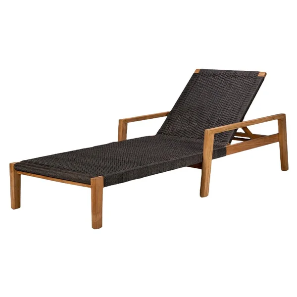 Admiral Teak Sun Chaise Lounge in Charcoal Grey by Royal Teak Collection