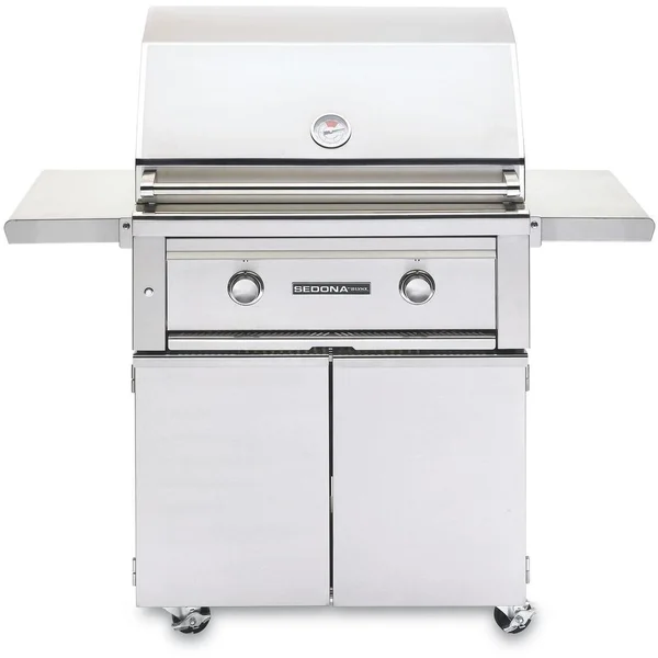 Lynx Sedona 30 Inch Propane Grill On Cart w/ Two SS Tube Burners