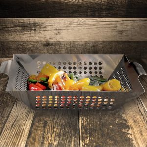 Outset 12 X 12-Inch Square Stainless Steel Grill Wok