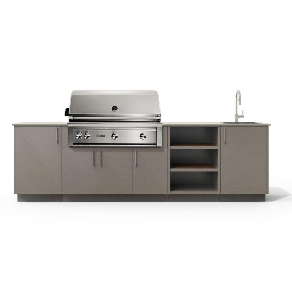 Urban Bonfire Mist 42 Outdoor Kitchen w/ Lynx Propane Grill, Sink, Danae Dekton Countertop & Clay Finish - B-Mist-42-Lynx-Danae-Clay