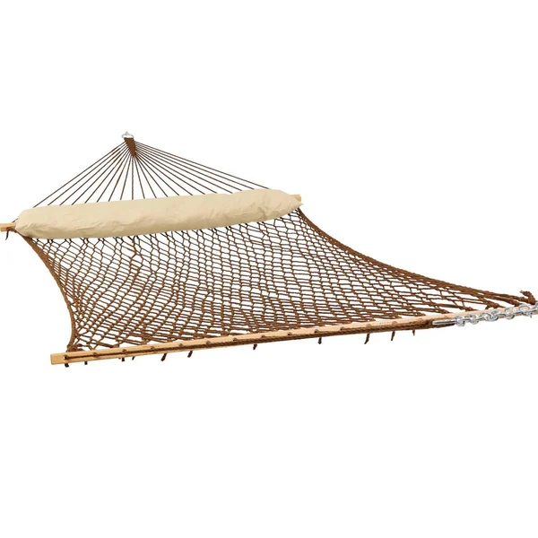 Ultimate Patio Classic Double Rope Hammock w/ Pillow - Brown