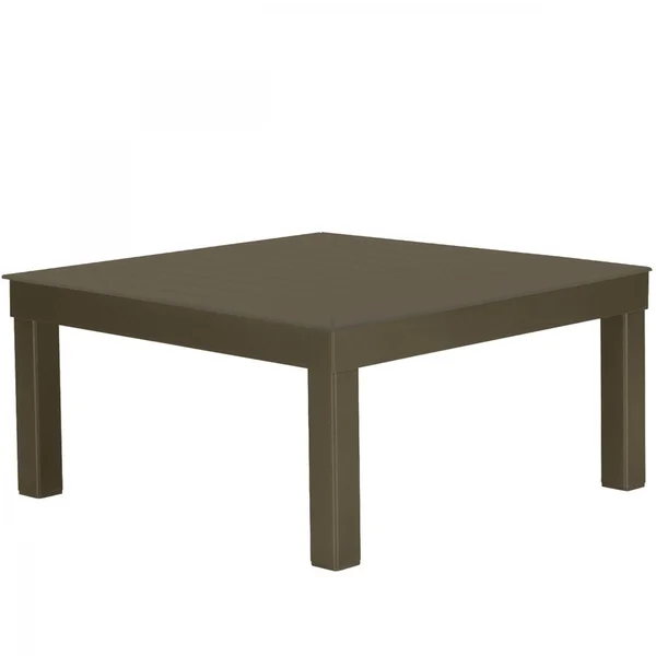 Ashbee 29 Inch Square Aluminum Coffee Table in Textured Beachwood by Telescope Casual