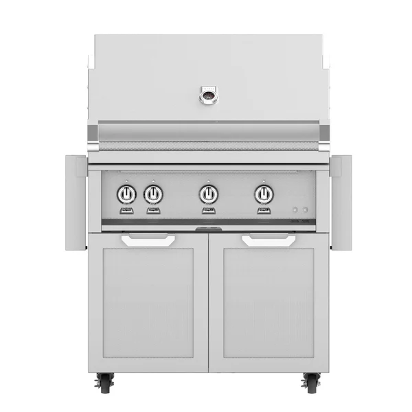 Hestan 36-Inch Propane Gas Grill W/ Sear Burner & Rotisserie On Double Door Tower Cart - Steeletto - GMBR36-LP-SS