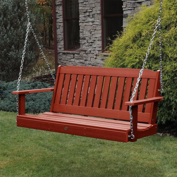 Hart Lane 5 Ft Recycled Plastic Porch Swing in Rustic Red by Lakeview Outdoor Designs