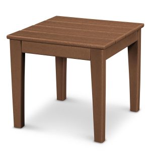 Newport 18 Inch Square Recycled Plastic End Table in Teak by POLYWOOD