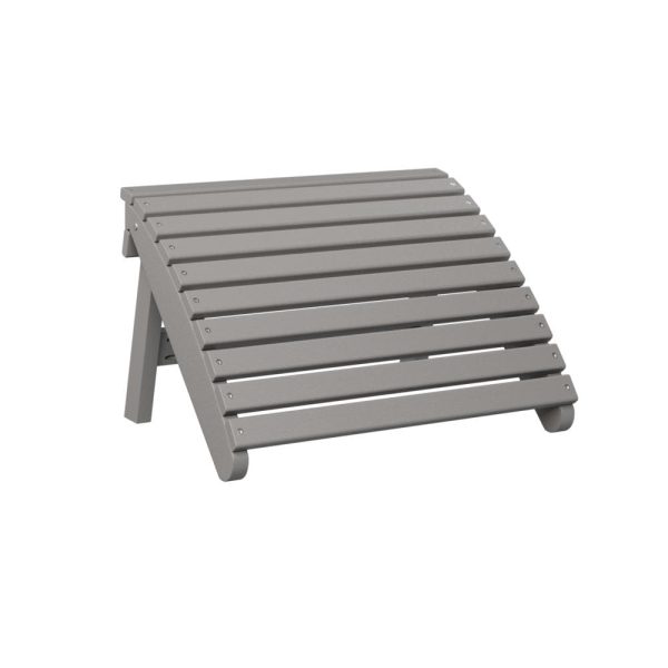 Recycled Plastic Folding Adirondack Ottoman in Light Gray by Berlin Gardens