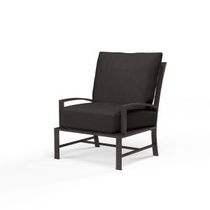 La Jolla Aluminum Patio Club Chair in Spectrum Carbon w/ Self Welt By Sunset West