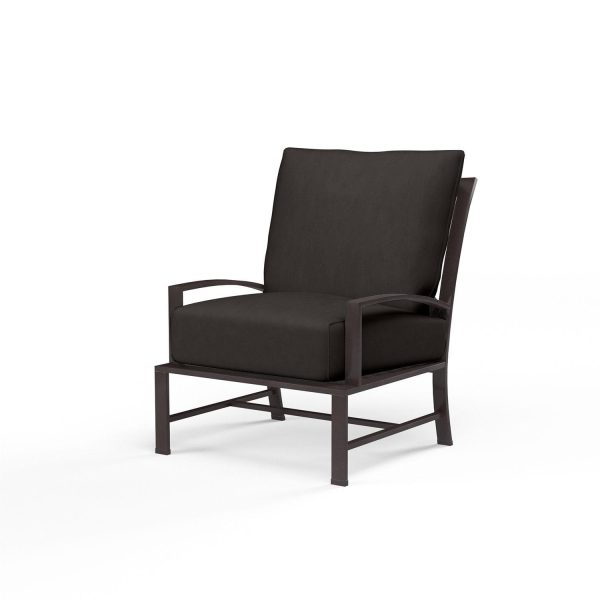 La Jolla Aluminum Patio Club Chair in Spectrum Carbon w/ Self Welt By Sunset West