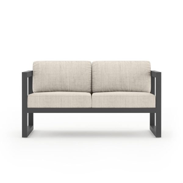 Misty Cove 2 Person Aluminum Loveseat in Slate/Cast Silver by Lakeview Outdoor Designs