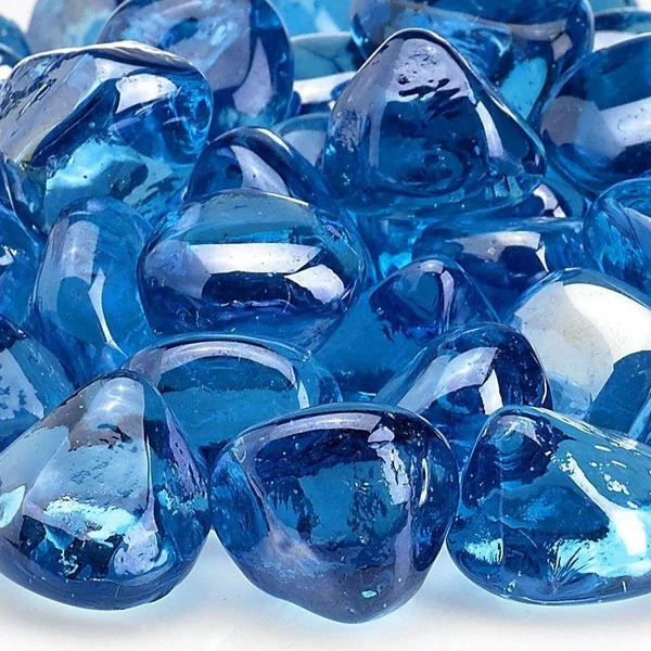 BBQGuys Signature 1-Inch Coastal Blue Luster Zircon Beads - 10 Pounds