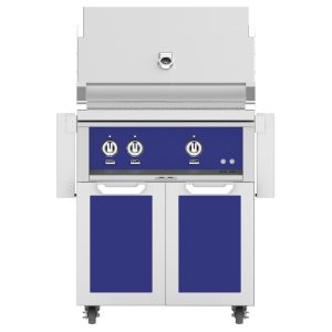 Hestan 30-Inch Propane Gas Grill W/ Rotisserie On Double Door Tower Cart - Prince - GABR30-LP-BU