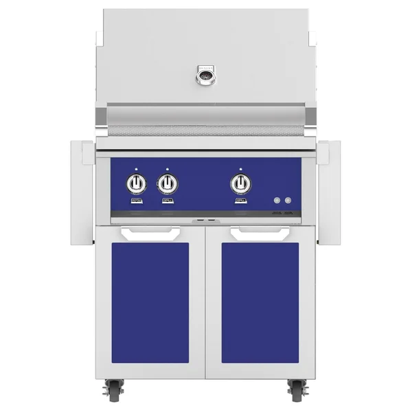Hestan 30-Inch Natural Gas Grill W/ Sear Burner & Rotisserie On Double Door Tower Cart - Prince - GMBR30-NG-BU