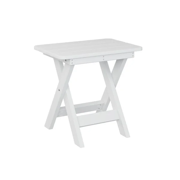 Recycled Plastic Folding End Table in White by Berlin Gardens