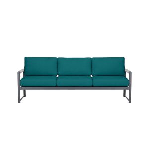 Avenue Bay 3 Person Aluminum Sofa in Slate/Spectrum Peacock by Lakeview Outdoor Designs