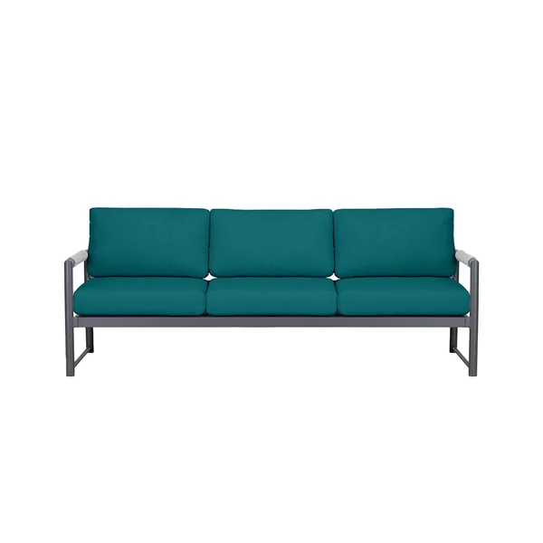 Avenue Bay 3 Person Aluminum Sofa in Slate/Spectrum Peacock by Lakeview Outdoor Designs
