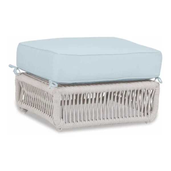 Dana Woven Rope Ottoman in Natural/Canvas Skyline by Sunset West