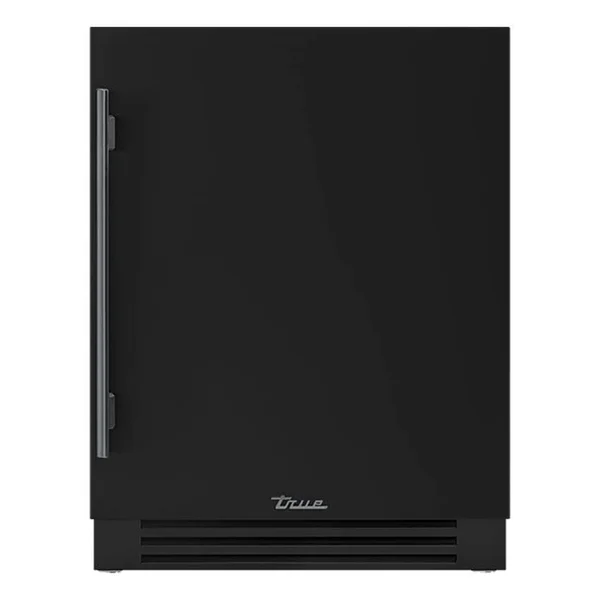 True ADA Height 24 Inch 5 Cu. Ft. Right Hinge Outdoor Refrigerator - Matte Black w/ Pewter Handles - TURADA-24-RS-A~027-H05