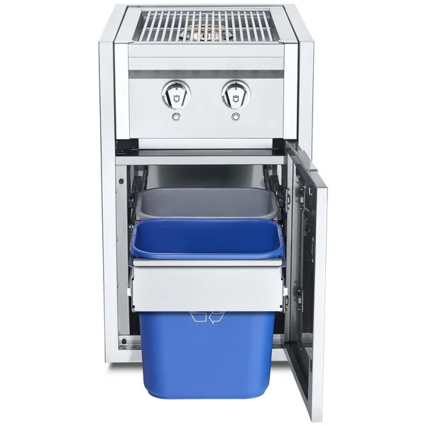 Crown Verity Infinite Series 21-Inch Enclosed Cabinet Storage W/ Natural Gas Double Side Burner, Double Trash Bin Storage And LED Lighting - IBISC-SBNG-GH-LT