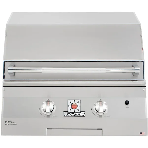 Solaire 27 Inch Basic Built-In InfraVection Natural Gas Grill With One Infrared Burner - SOL-AGBQ-27GVI-NG